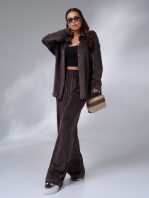 Повседневный костюм ISSA Plus модель 14188A_темно_коричневый Фото