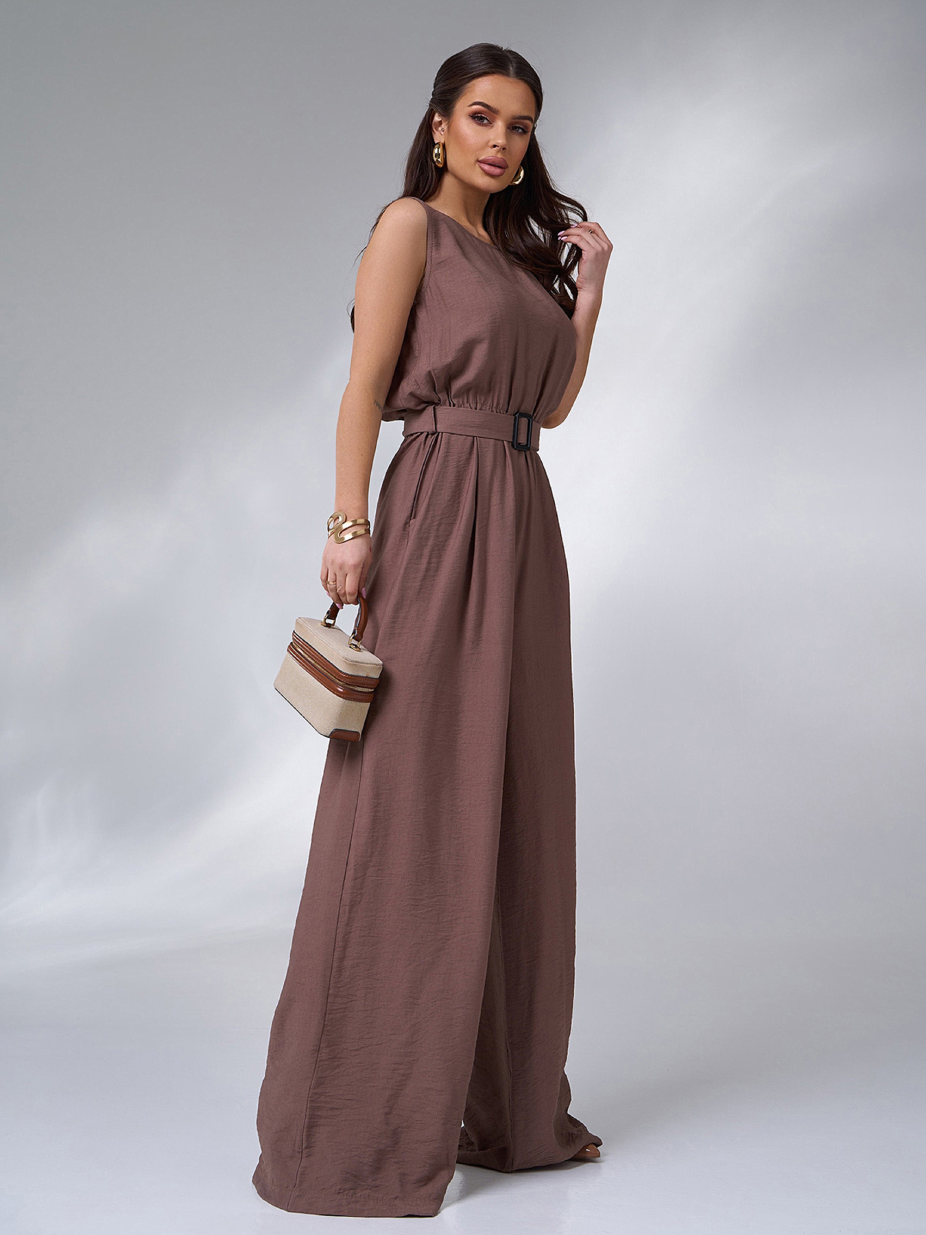 Комбінезон ISSA Plus модель 14626A_коричневый Фото