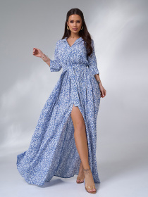 Платье макси ISSA Plus модель 14636_синий Фото