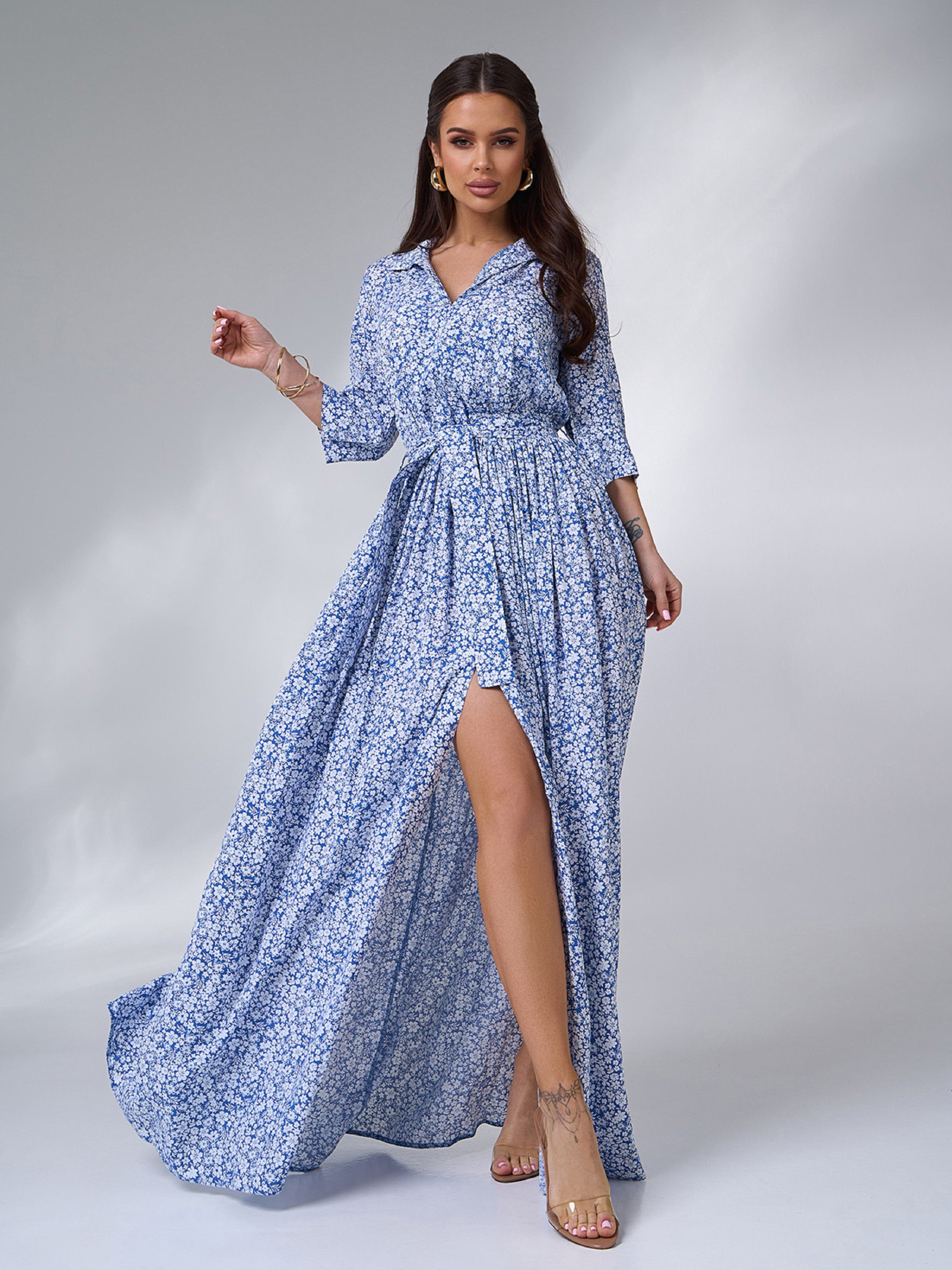 Платье макси ISSA Plus модель 14636_синий Фото