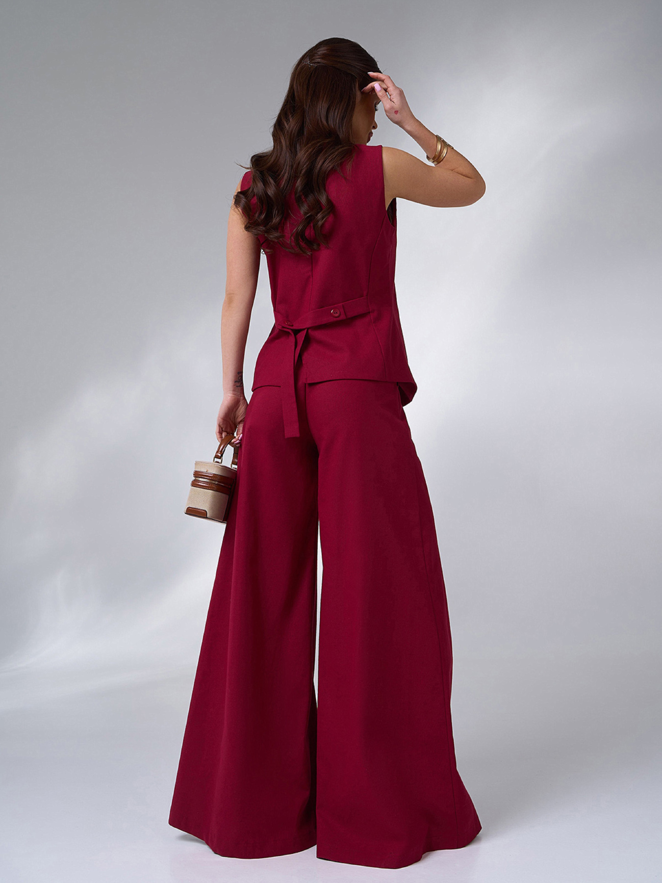 Діловий костюм ISSA Plus Модель 14763_бордовый Фото