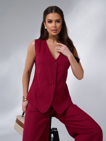 Діловий костюм ISSA Plus модель 14763_бордовый Діловий костюм ISSA Plus модель 14763_бордовый Фото