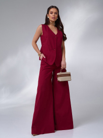 Деловой костюм ISSA Plus модель 14763_бордовый Фото