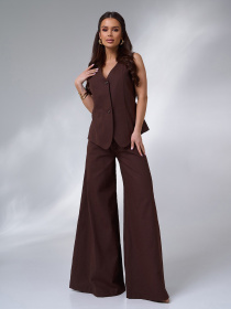 Діловий костюм ISSA Plus модель 14763_коричневый Діловий костюм ISSA Plus модель 14763_коричневый Фото