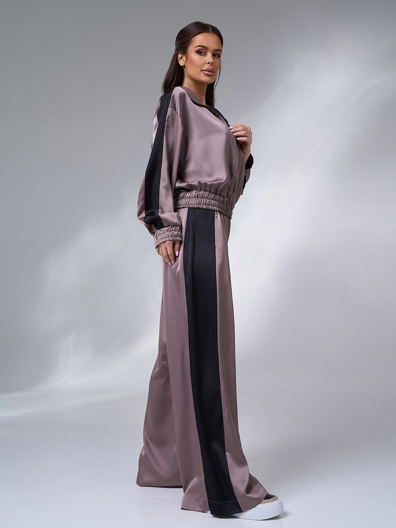 Повседневный костюм ISSA Plus модель 15054_темно_бежевый Фото