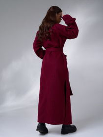 Пальто ISSA Plus модель 15090_бордовый Фото