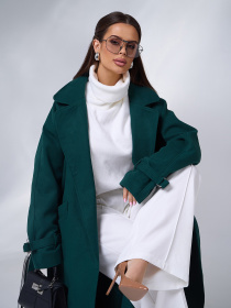 Пальто ISSA Plus модель 15090_темно_зеленый Фото