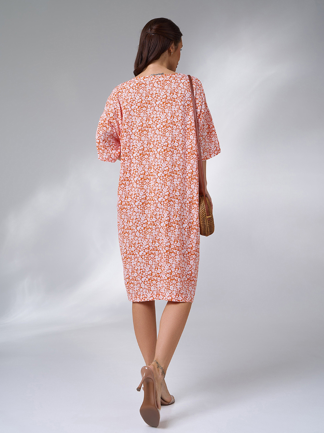 Платье миди ISSA Plus модель 15091_оранжевый Фото