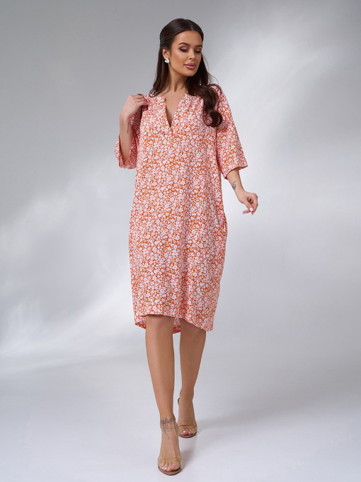 Платье миди ISSA Plus модель 15091_оранжевый Фото