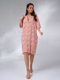 Платье миди ISSA Plus модель 15091_оранжевый Фото