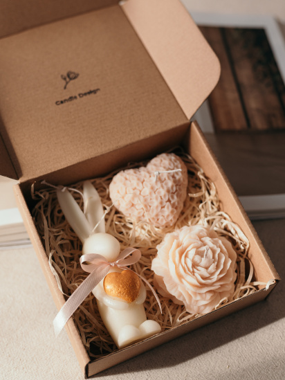 Candle Design ­Набір ароматичних свічок "Весняна романтика", з натурального оливкового воску модель 200.0092 - фото