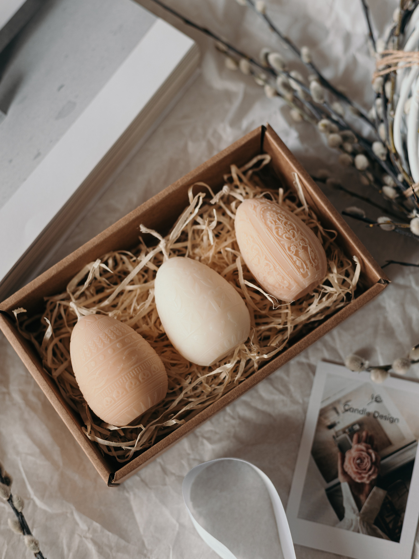 Набор ароматических свечей "Весенние писанки" из натурального оливкового воска Candle Design модель 200.0037 Фото