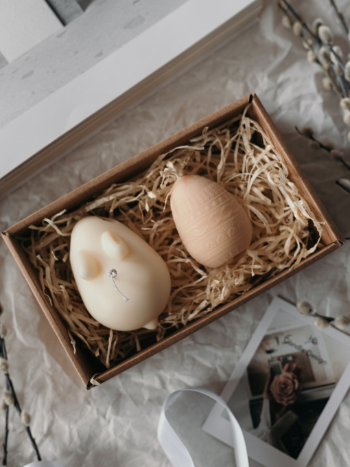 Набір ароматичних свічок "Великоднє тепло", з натурального оливкового воску Candle Design модель 200.0038 Фото