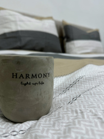 Комплект постельного белья із сатину в полоску сірий та молочний Ecotton модель 22251-20004 Фото