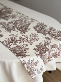 Раннер-дорожка для обеденного стола DUCK водоотталкивающая бежевая Ecotton модель 25004 Фото