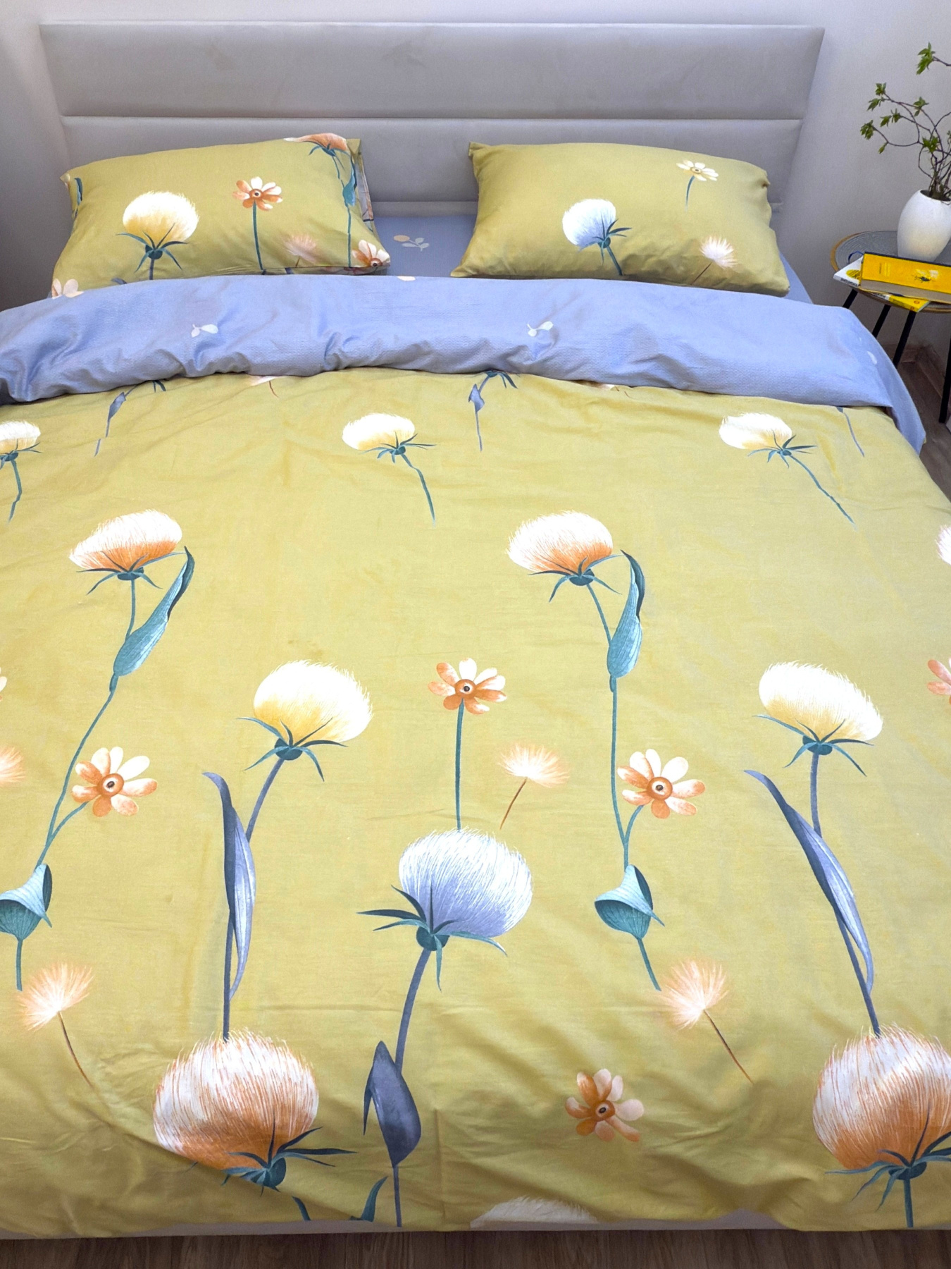 Комплект постільної білизни з Кульбабами гірчичний Ecotton модель 23751-21211 Фото