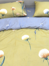 Комплект постільної білизни з Кульбабами гірчичний Ecotton модель 23751-21211 Фото
