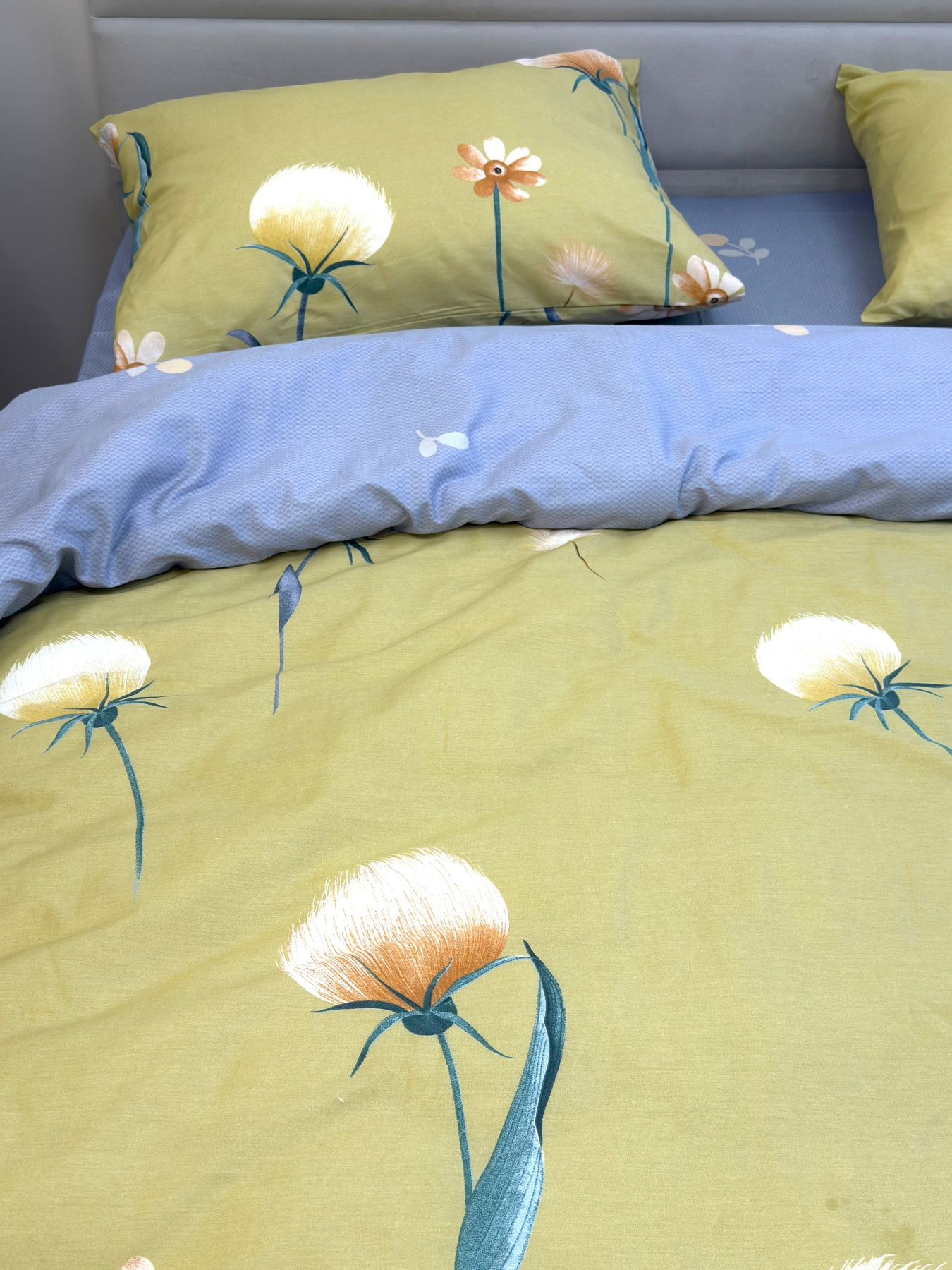 Комплект постільної білизни з Кульбабами гірчичний Ecotton модель 23751-21211 Фото