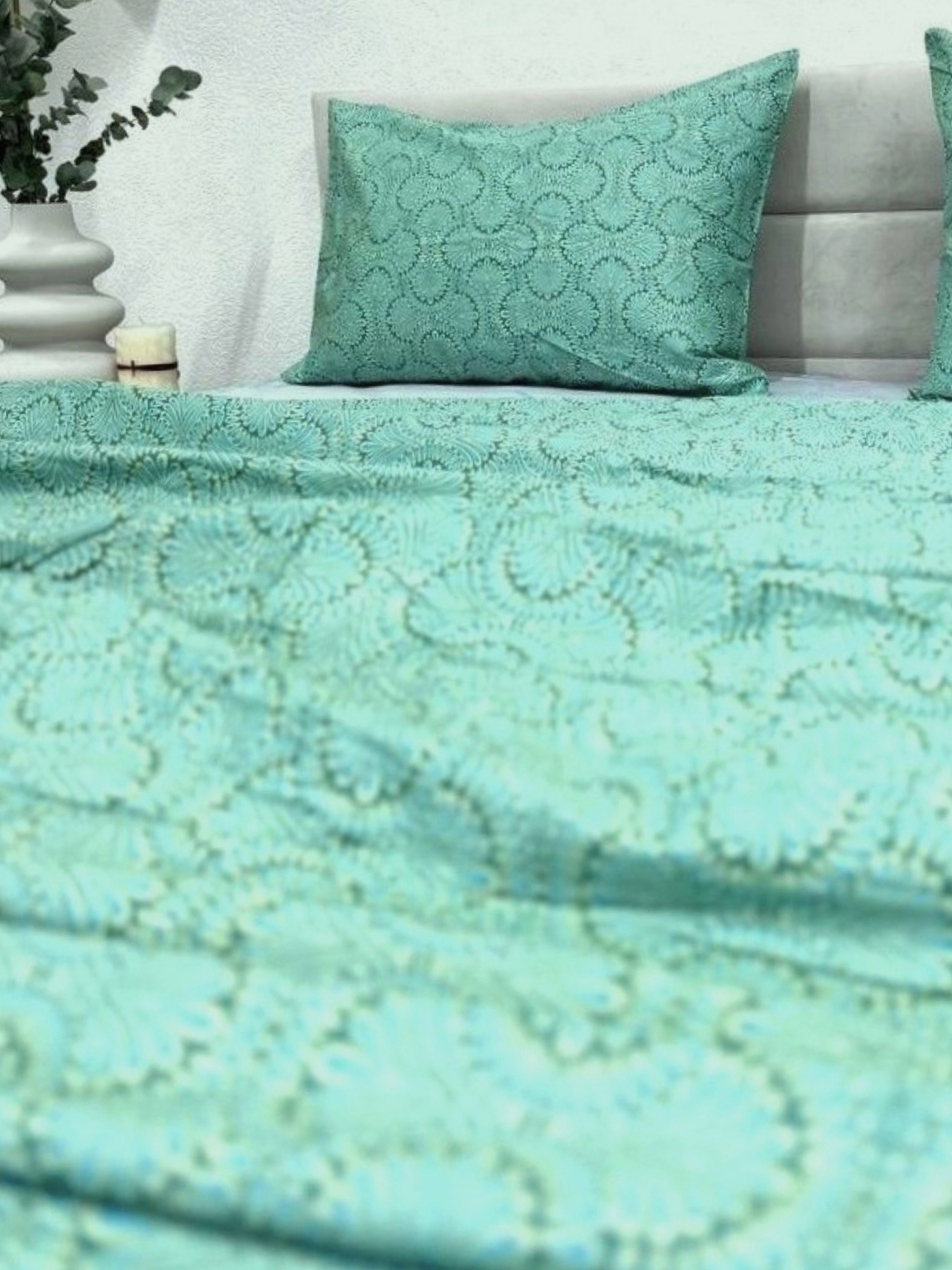 Комплект постільної білизни зелений Турецький огірок Ecotton модель 23663 Фото