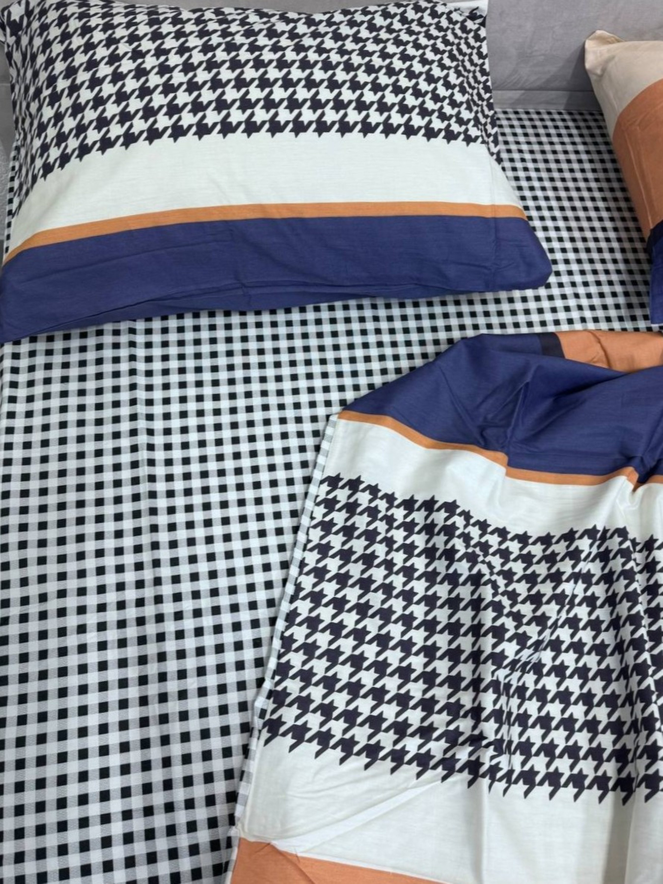 Комплект постільної білизни синя Геометрія Ecotton модель 23666-21215 Фото