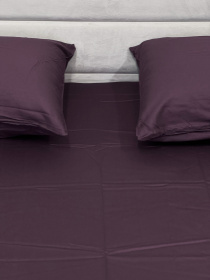 Комплект постельного белья из сатина с цветами фиолетовый Ecotton модель 22748-20096 Фото