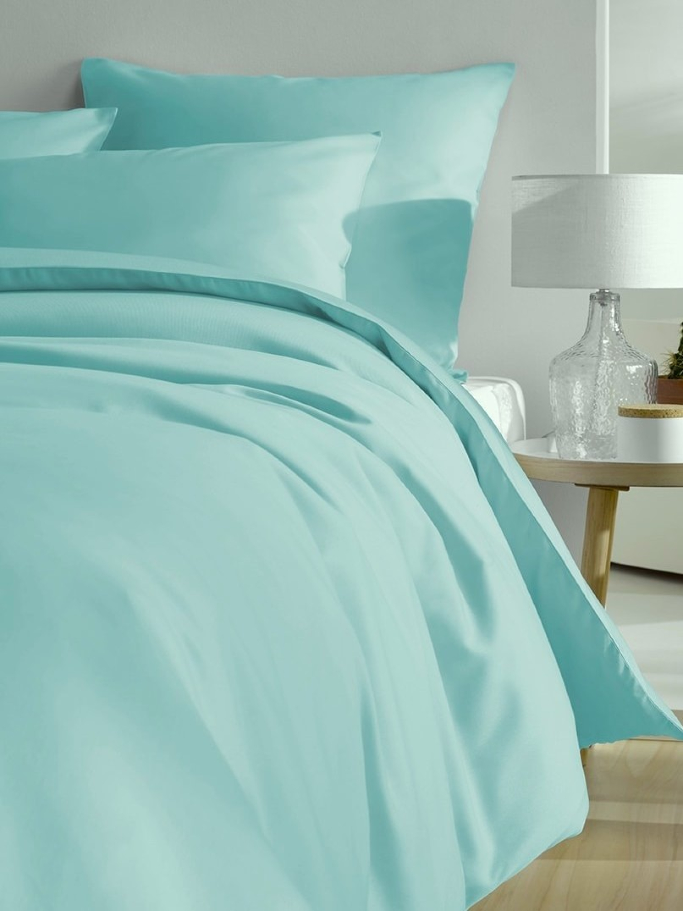 Комплект постельного белья однотонный бирюзовый Ecotton модель 22224 Фото