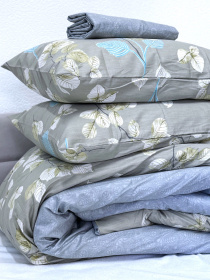 Комплект постельного белья полуторный сатин зеленый (рис. 24304) Ecotton модель 24799 Фото