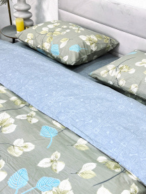 Комплект постельного белья полуторный сатин зеленый (рис. 24304) Ecotton модель 24799 Фото