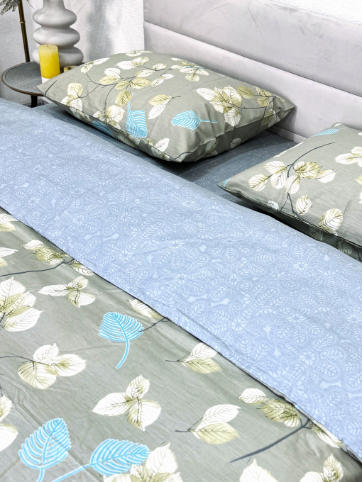 Комплект постельного белья полуторный сатин зеленый (рис. 24304) Ecotton модель 24799 Фото