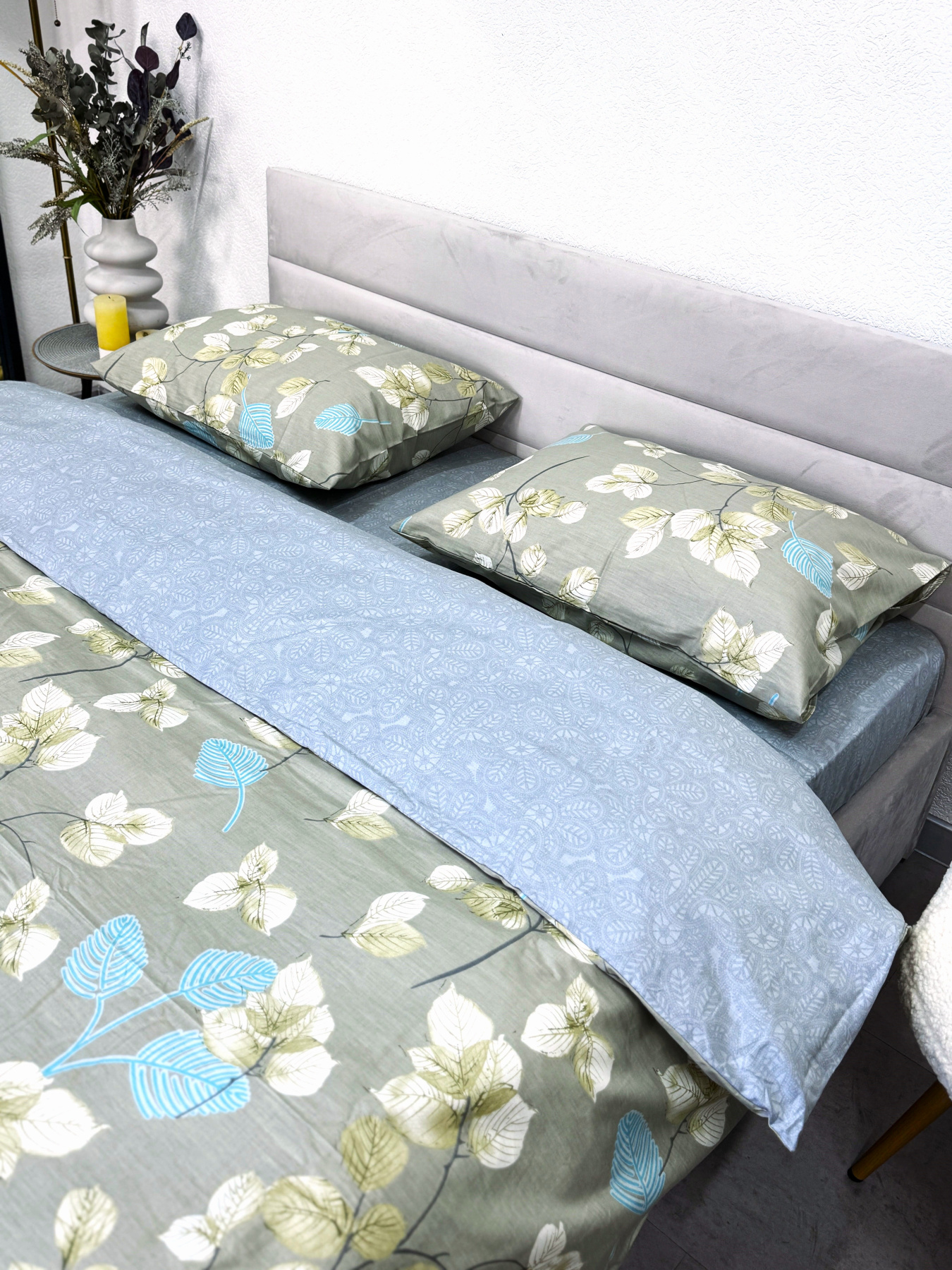 Комплект постільної білизни полуторний сатин зелений (рис. 24304) Ecotton модель 24799 Фото