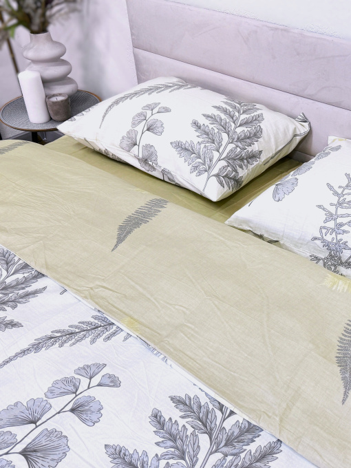 Комплект постельного белья полуторный сатин белый (рис. 24305) Ecotton модель 24800 Фото