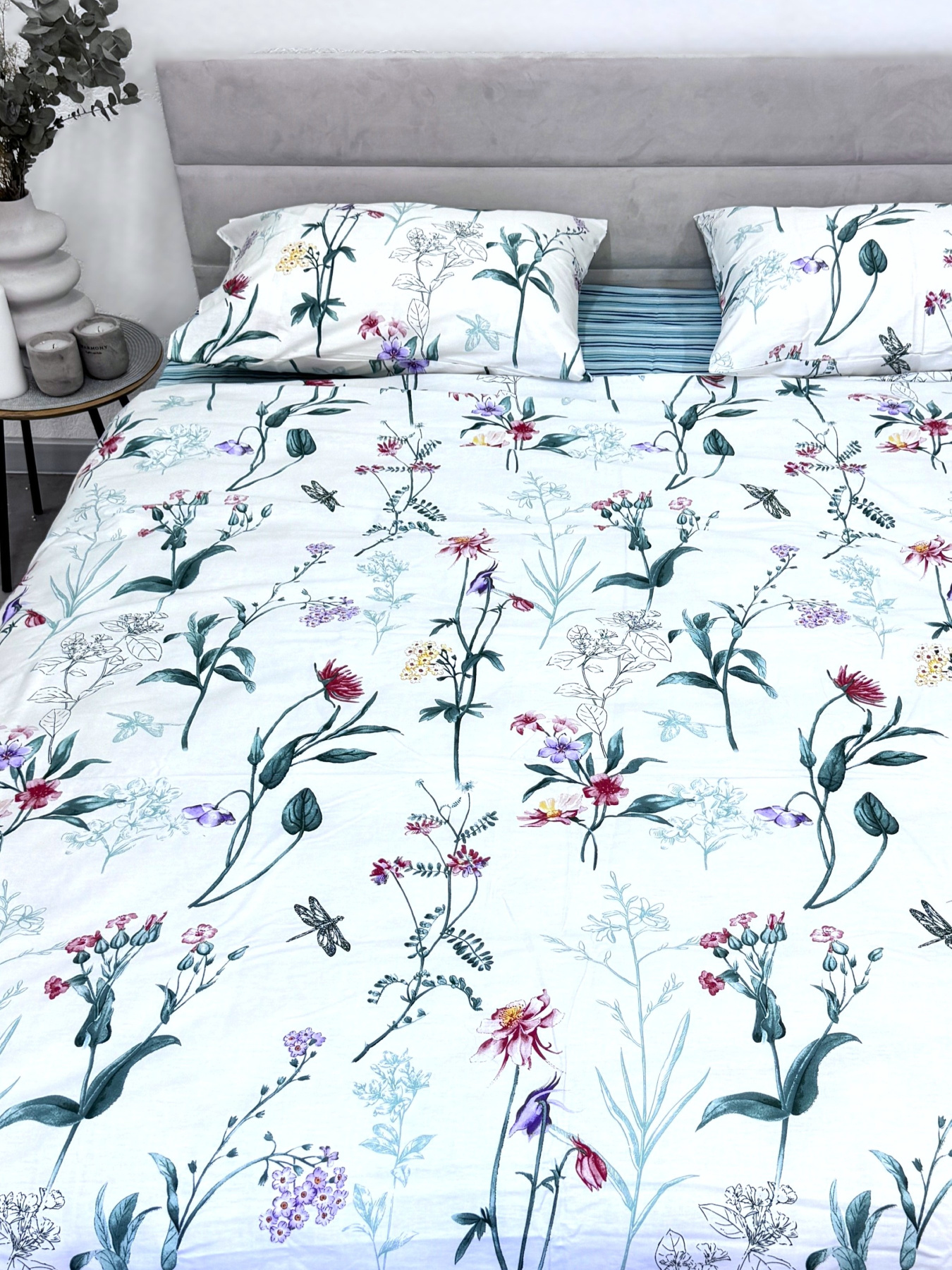 Комплект постельного белья из сатина с полевыми цветами Ecotton модель 24802-24307 Фото