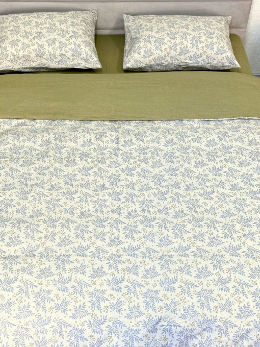 Комплект постельного белья полуторный сатин зеленый (рис. 24308) Ecotton модель 24803 Фото