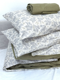 Комплект постільної білизни полуторний сатин зелений (рис. 24308) Ecotton модель 24803 Фото