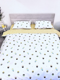 Комплект постельного белья полуторный сатин белый (рис. 24310) Ecotton модель 24804 Фото