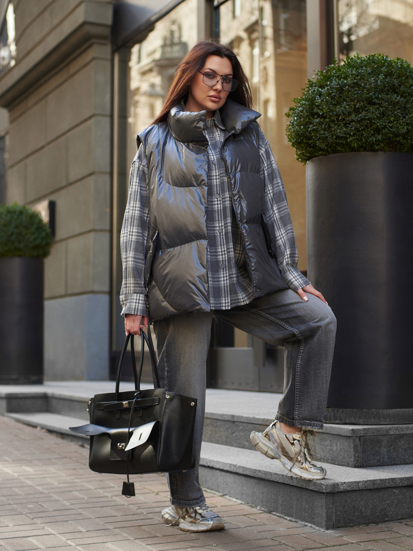 Утепленный жилет Jadone Fashion модель Sting_grafit Фото