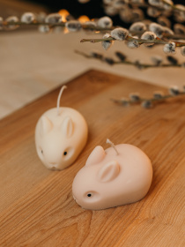 Аромасвічка "Кролик" , аромат - "Банановий хліб", з натурального оливкового воску Candle Design модель 140.2007 Фото