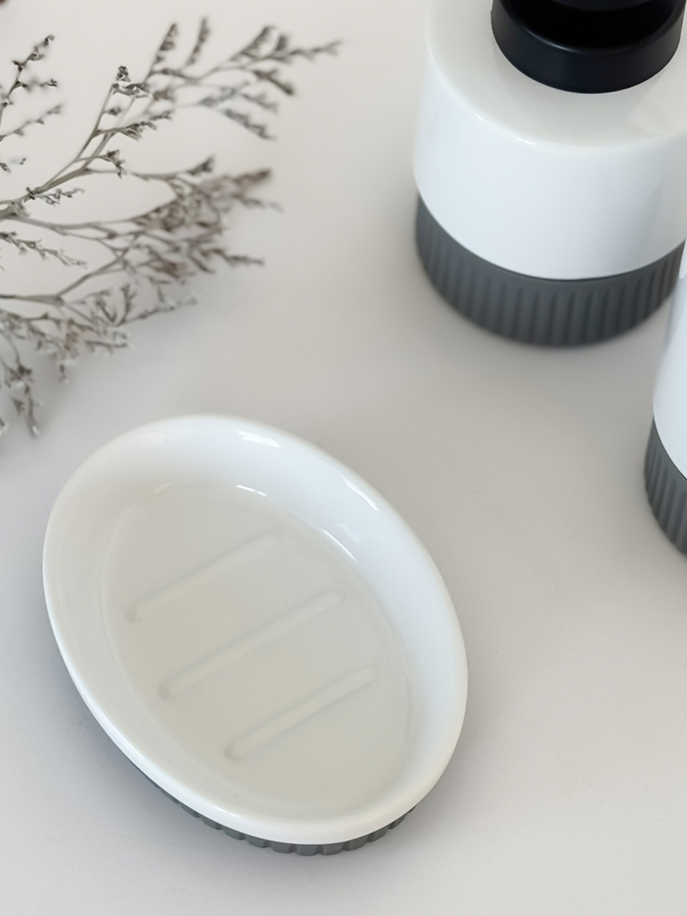 Мыльница "Stockholm" белая/серая MBM MY HOME модель BA-45 WHITE/GRAY Фото