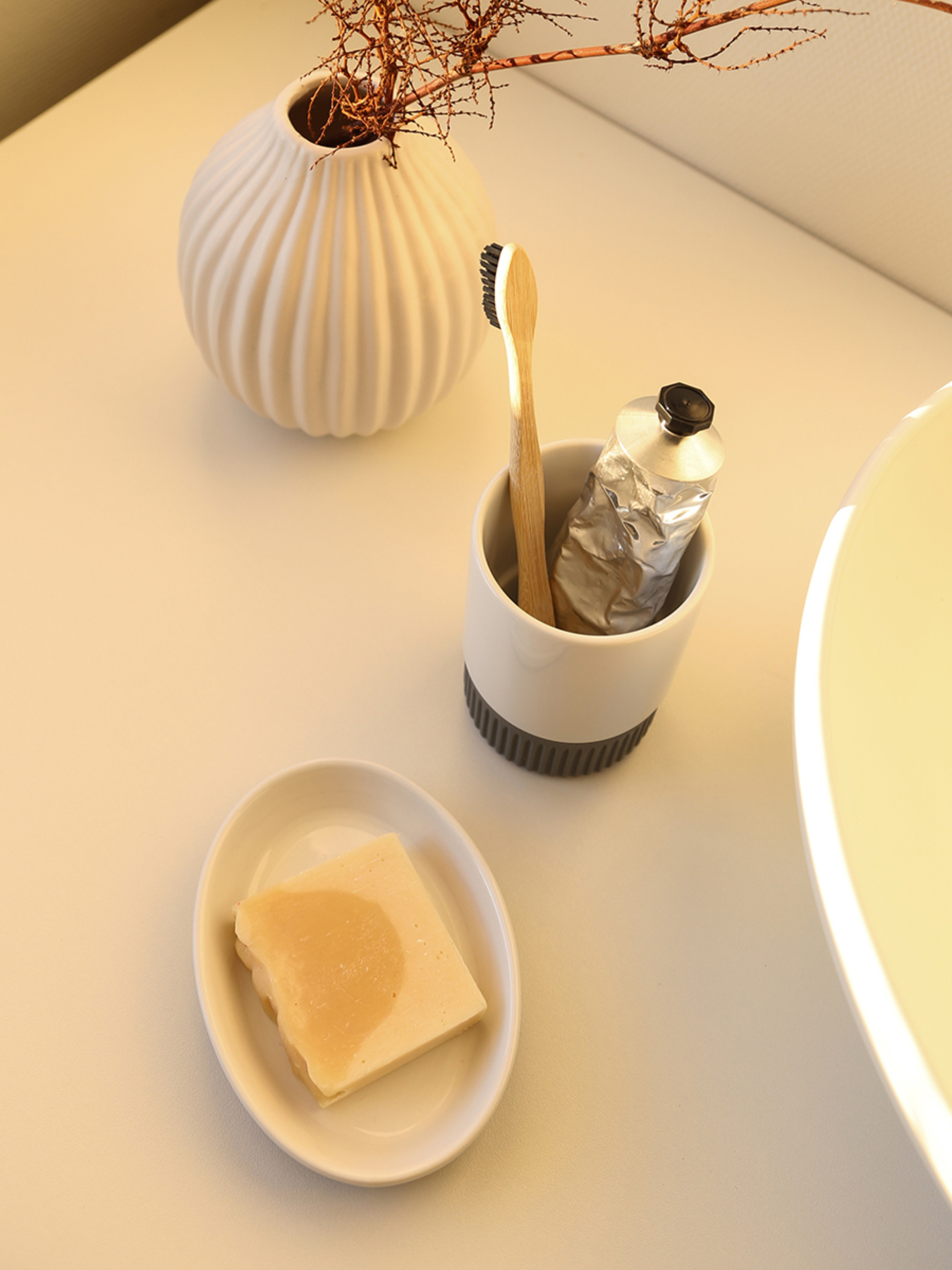 Мыльница "Stockholm" белая/серая MBM MY HOME модель BA-45 WHITE/GRAY Фото