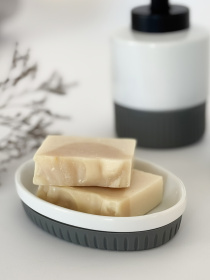 Мыльница "Stockholm" белая/серая MBM MY HOME модель BA-45 WHITE/GRAY Фото