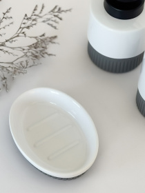 Мыльница "Stockholm" белая/серая MBM MY HOME модель BA-45 WHITE/GRAY Фото