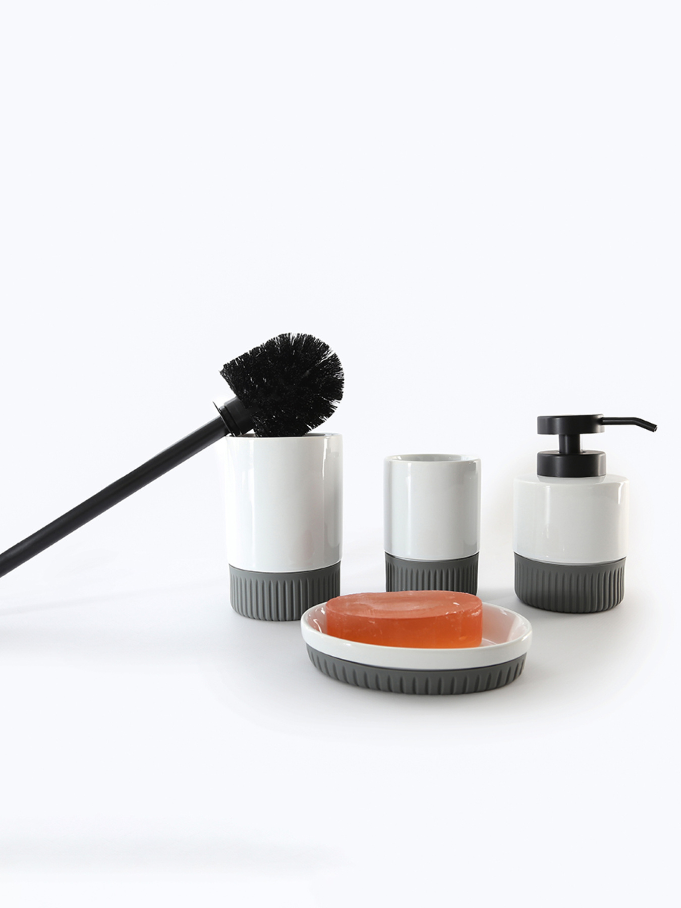 Ершик для унитаза "Stockholm" белый/серый MBM MY HOME модель BA-47 GRAY Фото