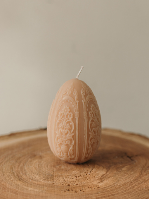 Пасхальная аромасвечка "Писанка цветочная", аромат "Гранатовый сидр", из натурального оливкового воска Candle Design модель 170.2002 Фото