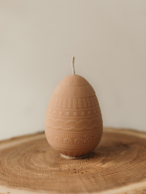 Пасхальная аромасвечка "Писанка в полоску", аромат "Гранатовый сидр", з натурального оливкового воску Candle Design модель 170.2003 Фото