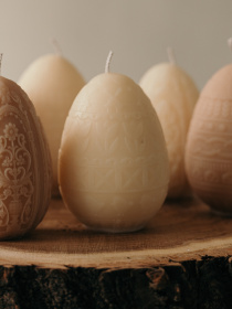 Пасхальная аромасвечка "Писанка с орнаментом", аромат "Гранатовый сидр", натуральный оливковый воск Candle Design модель 170.2004 Фото