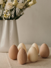 Пасхальная аромасвечка "Писанка с орнаментом", аромат "Гранатовый сидр", натуральный оливковый воск Candle Design модель 170.2004 Фото