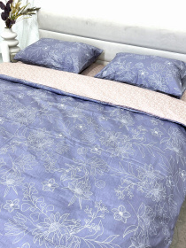 Комплект постільної білизни полуторний сатин синій (рис. 24306) Ecotton модель 24801 Фото