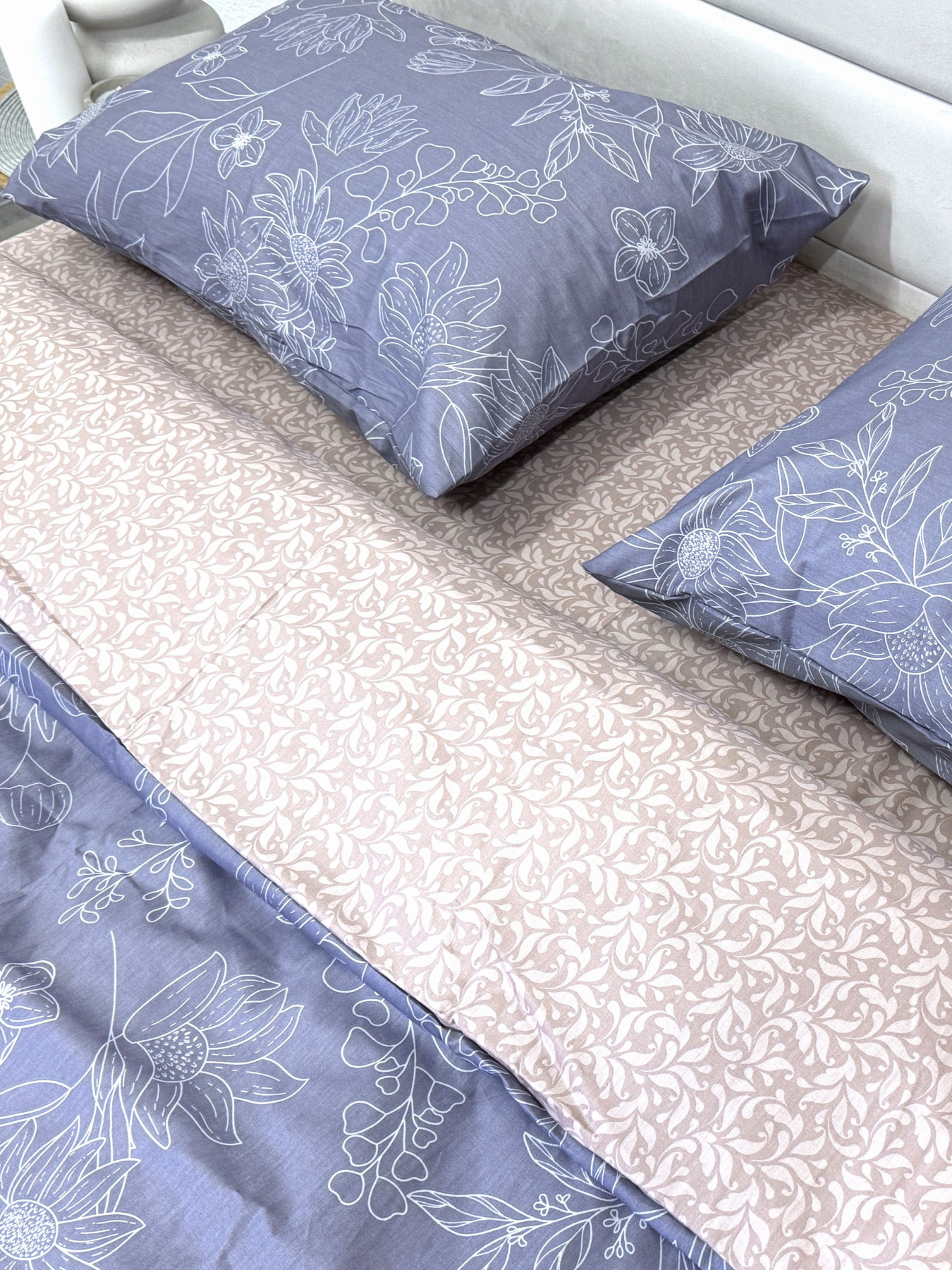 Комплект постільної білизни полуторний сатин синій (рис. 24306) Ecotton модель 24801 Фото