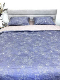 Комплект постільної білизни полуторний сатин синій (рис. 24306) Ecotton модель 24801 Фото