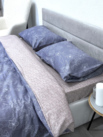 Комплект постільної білизни полуторний сатин синій (рис. 24306) Ecotton модель 24801 Фото